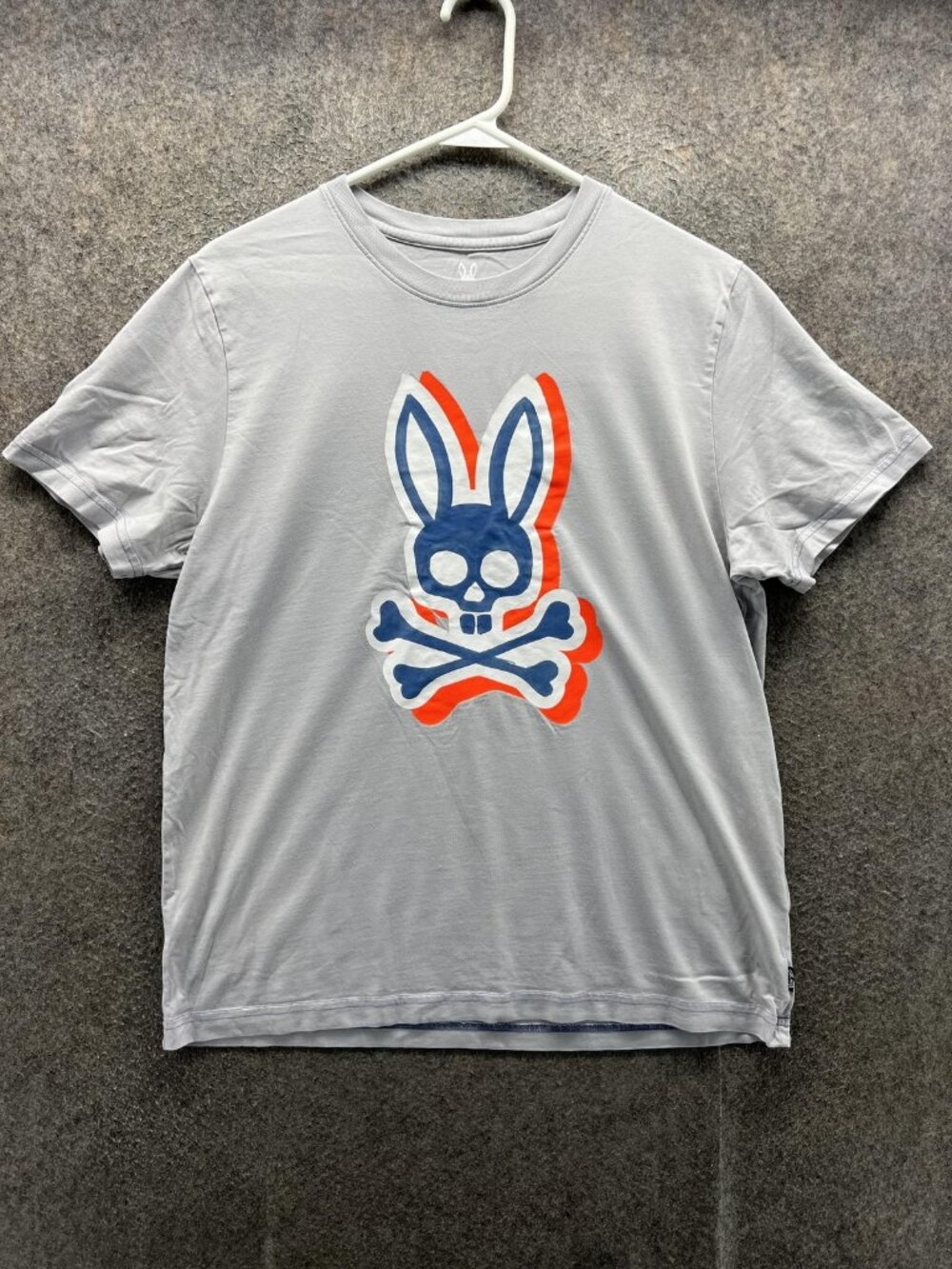 Psycho Bunny Shirt Men Medium Gray Skull Bunny Graphic Tee Tagless Pima Cotton 5